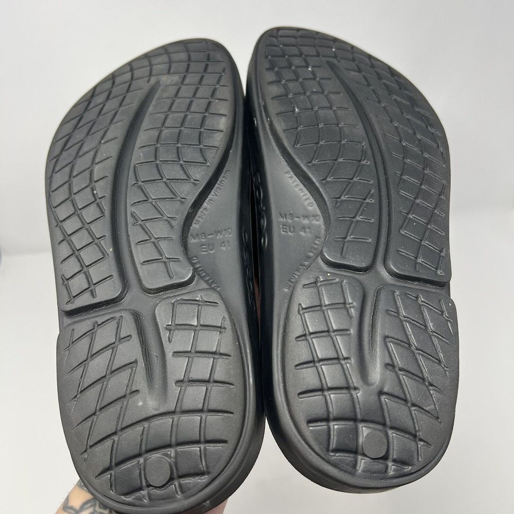 Oofos OOahh Men's 8 Women's 10 Black Open Toe Slip-On Lightweight‎ Slide Sandals - Picture 6 of 7